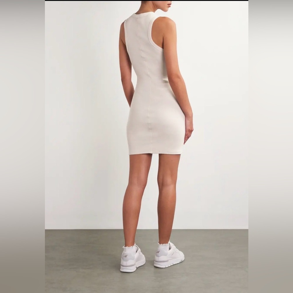 Skims Cotton Ribbed Mini Dress XL Cream - Picture 3 of 10